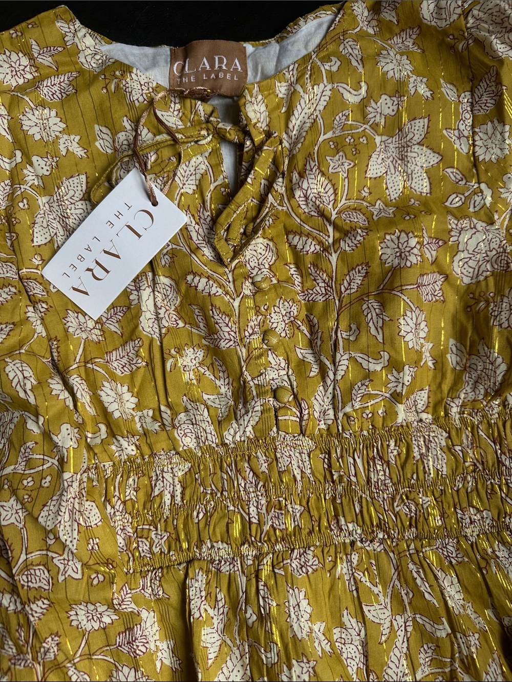 Clara The Label long sleeve marigold dress sz. XS NWT - Picture 2 of 3